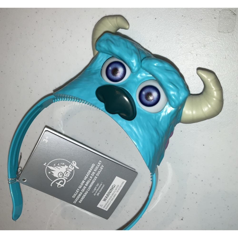 Disney Parks Monsters University Sulley Light Up Headband Ears Blue Fluffy NWT